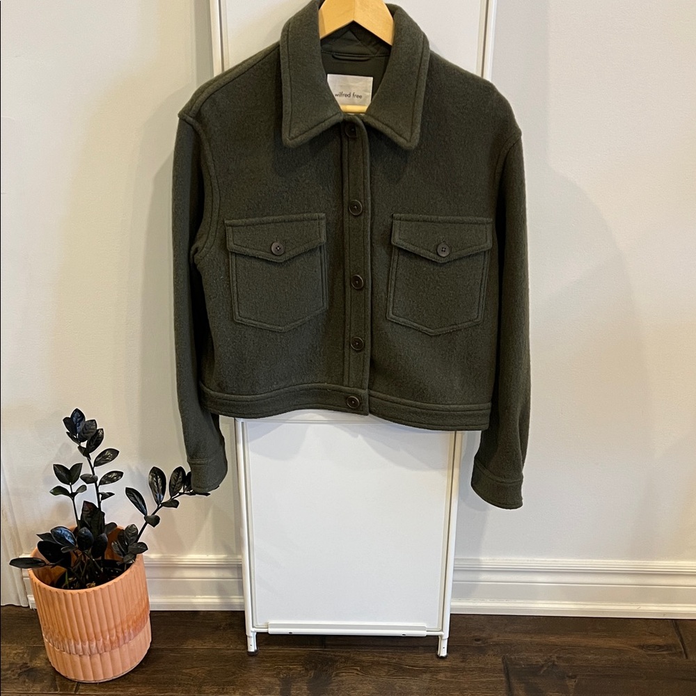 Wilfred Merino Dark Olive Autumn Shirt Jacket